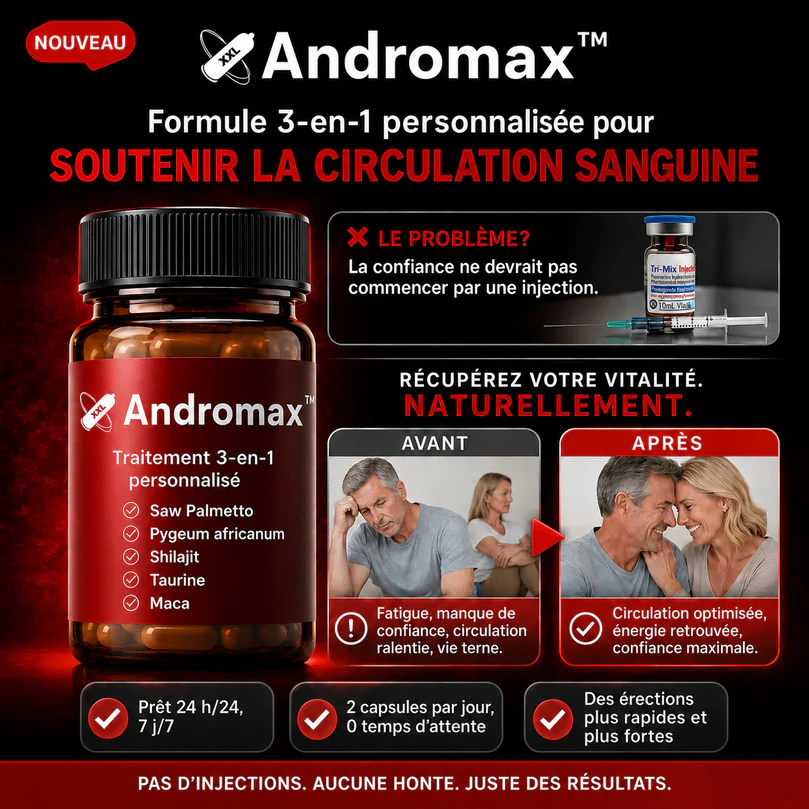 Andromax™ - Gélule vitalité masculine, formule complète 8 actifs pour soutenir la vitalité masculine
